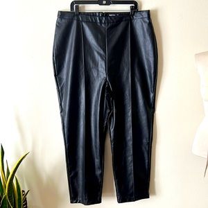 NASTY GAL super high waisted black faux leather ankle pants size 16